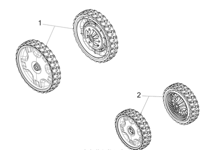 Wheels Diagram and Parts List for SC700E (12AEN2S7756)(2018) Cub Cadet Lawn Mower